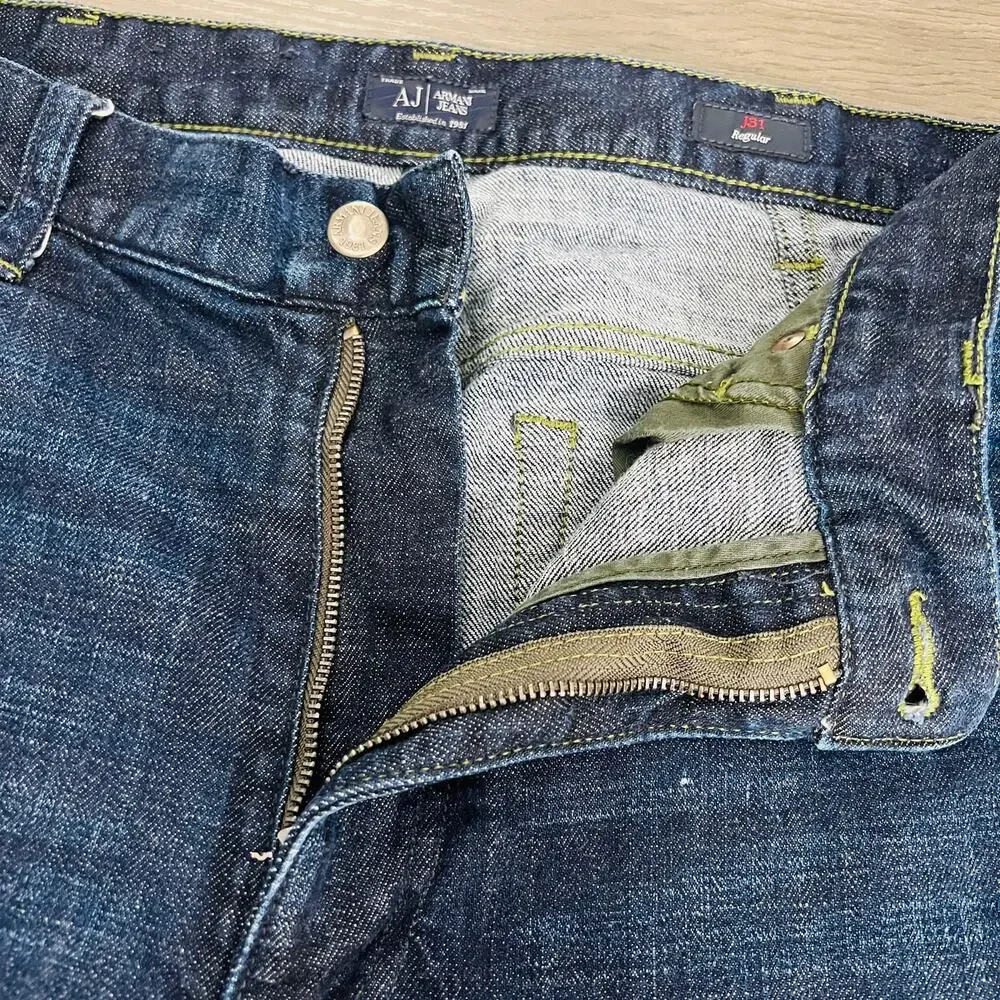 AJ Armani Jeans Men's 38X32 (Measures 38X30) Blue J31 Regular Straight Leg Denim